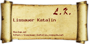 Lissauer Katalin névjegykártya